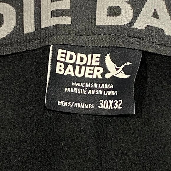 Eddie Bauer Fleece Lined Tech Pants Mens 30 x 32 Black Water Repellent Insulated - Picture 6 of 12